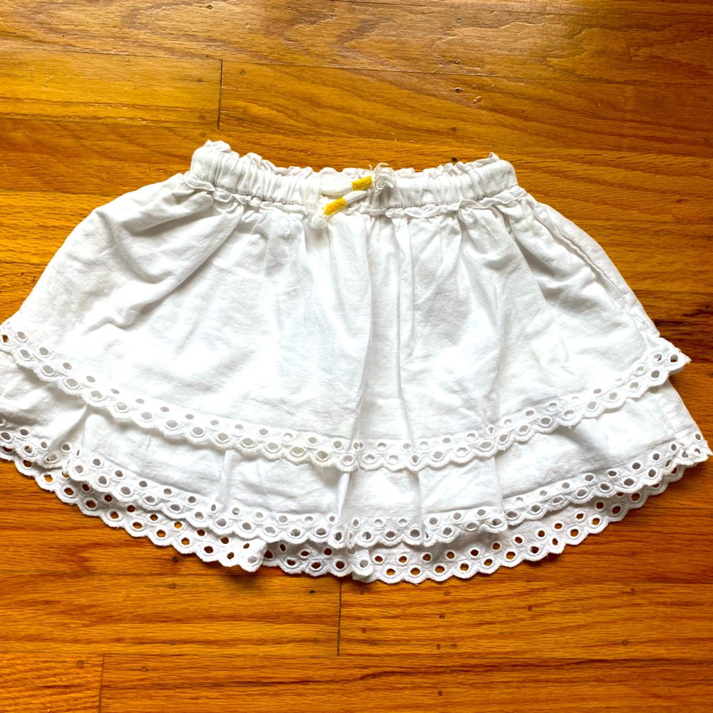 Mini Boden White Layered Skirt, Size 3-4 Yr